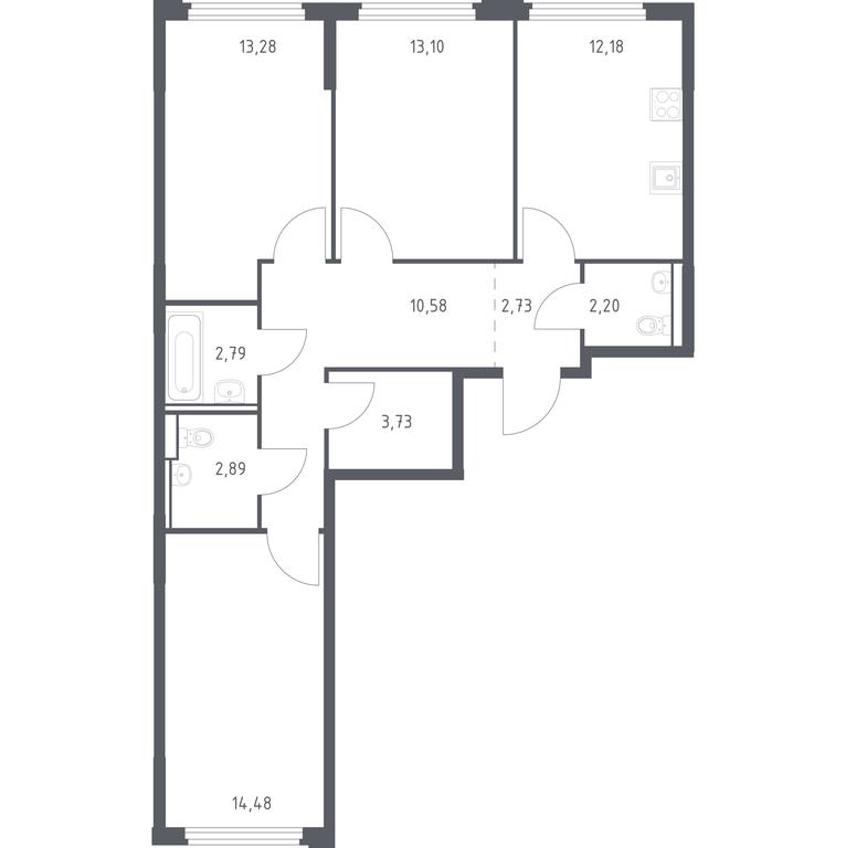 2-BD Apartment Sale, 77.96 sq. m. at Kosmicheskiy kvartal, M.K. Tikhonravova Street, Yubileyniy Microdistrict, Korolyov, Moscow Region, Russia #1 2-BD Apartment Sale, 77.96 sq. m. at Kosmicheskiy kvartal, M.K. Tikhonravova Street, Yubileyniy Microdistrict, Korolyov, Moscow Region, Russia #1