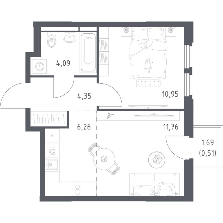 Apartment Sale, 37.92平方米 at Kosmicheskiy kvartal, M.K. Tikhonravova Street, Yubileyniy Microdistrict, Korolyov, Moscow Region, Russia #2 Apartment Sale, 37.92平方米 at Kosmicheskiy kvartal, M.K. Tikhonravova Street, Yubileyniy Microdistrict, Korolyov, Moscow Region, Russia #2