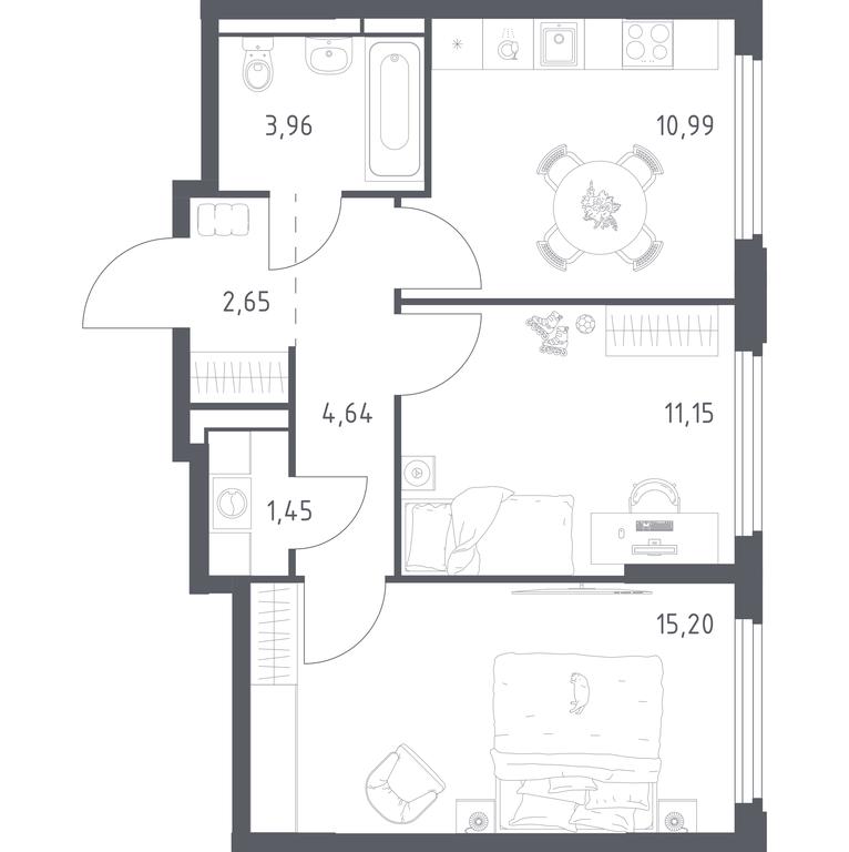1-BD Apartment Sale, 50.04平方米 at Kosmicheskiy kvartal, M.K. Tikhonravova Street, Yubileyniy Microdistrict, Korolyov, Moscow Region, Russia #2 1-BD Apartment Sale, 50.04平方米 at Kosmicheskiy kvartal, M.K. Tikhonravova Street, Yubileyniy Microdistrict, Korolyov, Moscow Region, Russia #2