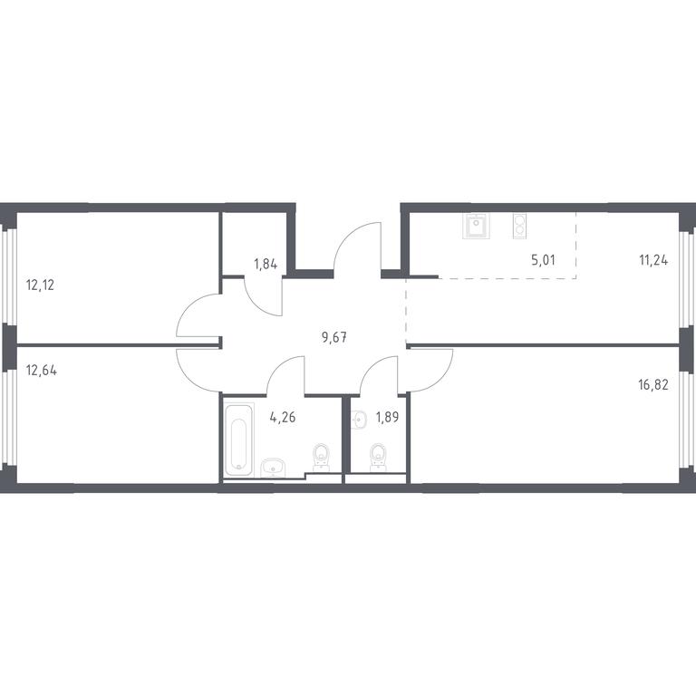 2-BD Apartment Sale, 75.49 sq. m. at Kosmicheskiy kvartal, M.K. Tikhonravova Street, Yubileyniy Microdistrict, Korolyov, Moscow Region, Russia #1 2-BD Apartment Sale, 75.49 sq. m. at Kosmicheskiy kvartal, M.K. Tikhonravova Street, Yubileyniy Microdistrict, Korolyov, Moscow Region, Russia #1