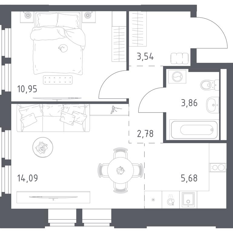 Apartment Sale, 40.9 sq. m. at Kosmicheskiy kvartal, M.K. Tikhonravova Street, Yubileyniy Microdistrict, Korolyov, Moscow Region, Russia #2 Apartment Sale, 40.9 sq. m. at Kosmicheskiy kvartal, M.K. Tikhonravova Street, Yubileyniy Microdistrict, Korolyov, Moscow Region, Russia #2