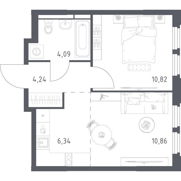 Apartment Sale, 36.35平方米 at Kosmicheskiy kvartal, M.K. Tikhonravova Street, Yubileyniy Microdistrict, Korolyov, Moscow Region, Russia #2 Apartment Sale, 36.35平方米 at Kosmicheskiy kvartal, M.K. Tikhonravova Street, Yubileyniy Microdistrict, Korolyov, Moscow Region, Russia #2