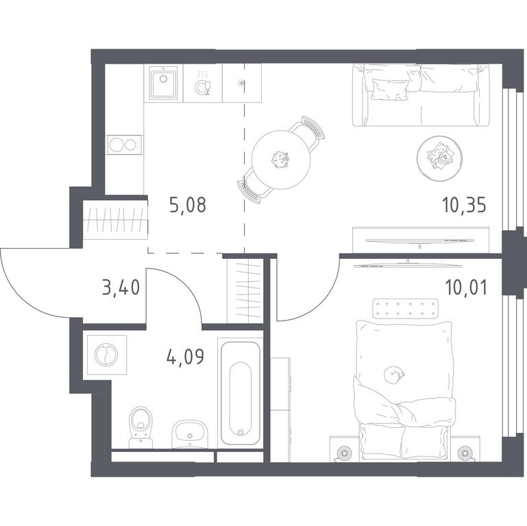 Apartment Sale, 32.93 sq. m. at Kosmicheskiy kvartal, M.K. Tikhonravova Street, Yubileyniy Microdistrict, Korolyov, Moscow Region, Russia #2 Apartment Sale, 32.93 sq. m. at Kosmicheskiy kvartal, M.K. Tikhonravova Street, Yubileyniy Microdistrict, Korolyov, Moscow Region, Russia #2