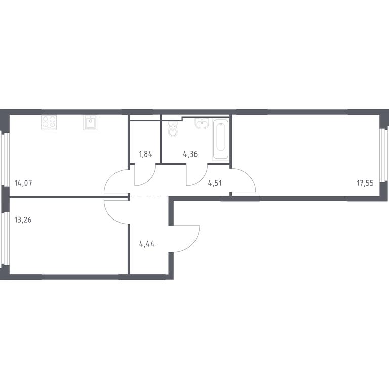 1-BD Apartment Sale, 60.03平方米 at Kosmicheskiy kvartal, M.K. Tikhonravova Street, Yubileyniy Microdistrict, Korolyov, Moscow Region, Russia #1 1-BD Apartment Sale, 60.03平方米 at Kosmicheskiy kvartal, M.K. Tikhonravova Street, Yubileyniy Microdistrict, Korolyov, Moscow Region, Russia #1