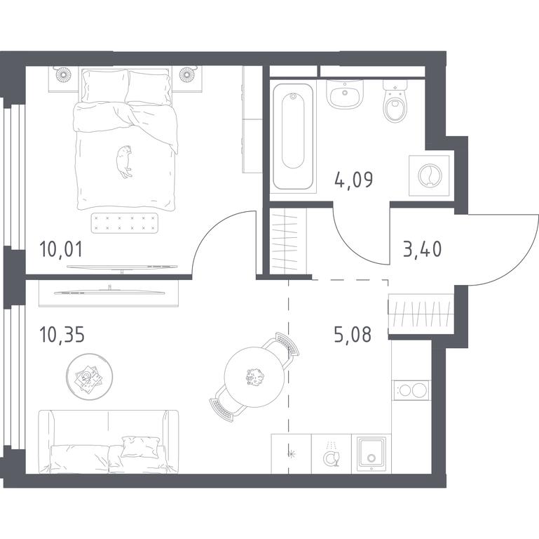 Apartment Sale, 32.93 sq. m. at Kosmicheskiy kvartal, M.K. Tikhonravova Street, Yubileyniy Microdistrict, Korolyov, Moscow Region, Russia #2 Apartment Sale, 32.93 sq. m. at Kosmicheskiy kvartal, M.K. Tikhonravova Street, Yubileyniy Microdistrict, Korolyov, Moscow Region, Russia #2