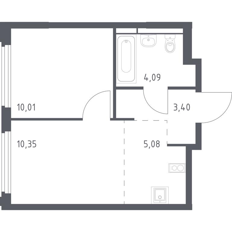 Apartment Sale, 32.93 sq. m. at Kosmicheskiy kvartal, M.K. Tikhonravova Street, Yubileyniy Microdistrict, Korolyov, Moscow Region, Russia #1 Apartment Sale, 32.93 sq. m. at Kosmicheskiy kvartal, M.K. Tikhonravova Street, Yubileyniy Microdistrict, Korolyov, Moscow Region, Russia #1
