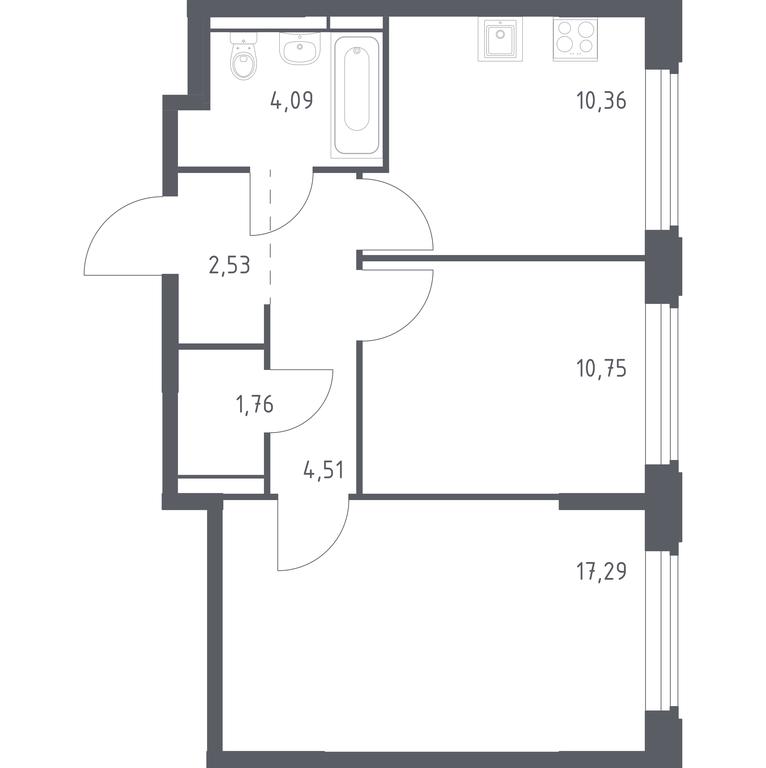 1-BD Apartment Sale, 51.29 sq. m. at Kosmicheskiy kvartal, M.K. Tikhonravova Street, Yubileyniy Microdistrict, Korolyov, Moscow Region, Russia #1 1-BD Apartment Sale, 51.29 sq. m. at Kosmicheskiy kvartal, M.K. Tikhonravova Street, Yubileyniy Microdistrict, Korolyov, Moscow Region, Russia #1