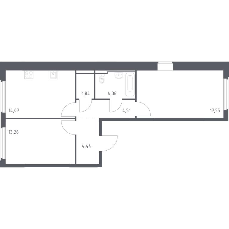 1-BD Apartment Sale, 60.03 sq. m. at Kosmicheskiy kvartal, M.K. Tikhonravova Street, Yubileyniy Microdistrict, Korolyov, Moscow Region, Russia #1 1-BD Apartment Sale, 60.03 sq. m. at Kosmicheskiy kvartal, M.K. Tikhonravova Street, Yubileyniy Microdistrict, Korolyov, Moscow Region, Russia #1