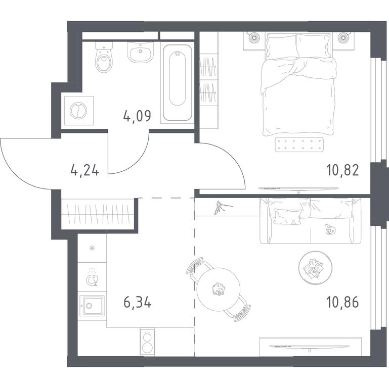 Apartment Sale, 36.35平方米 at Kosmicheskiy kvartal, M.K. Tikhonravova Street, Yubileyniy Microdistrict, Korolyov, Moscow Region, Russia #2 Apartment Sale, 36.35平方米 at Kosmicheskiy kvartal, M.K. Tikhonravova Street, Yubileyniy Microdistrict, Korolyov, Moscow Region, Russia #2