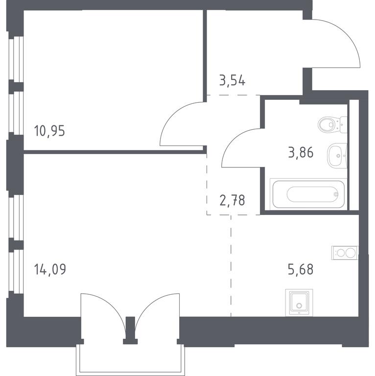 Apartment Sale, 40.9平方米 at Kosmicheskiy kvartal, M.K. Tikhonravova Street, Yubileyniy Microdistrict, Korolyov, Moscow Region, Russia #1