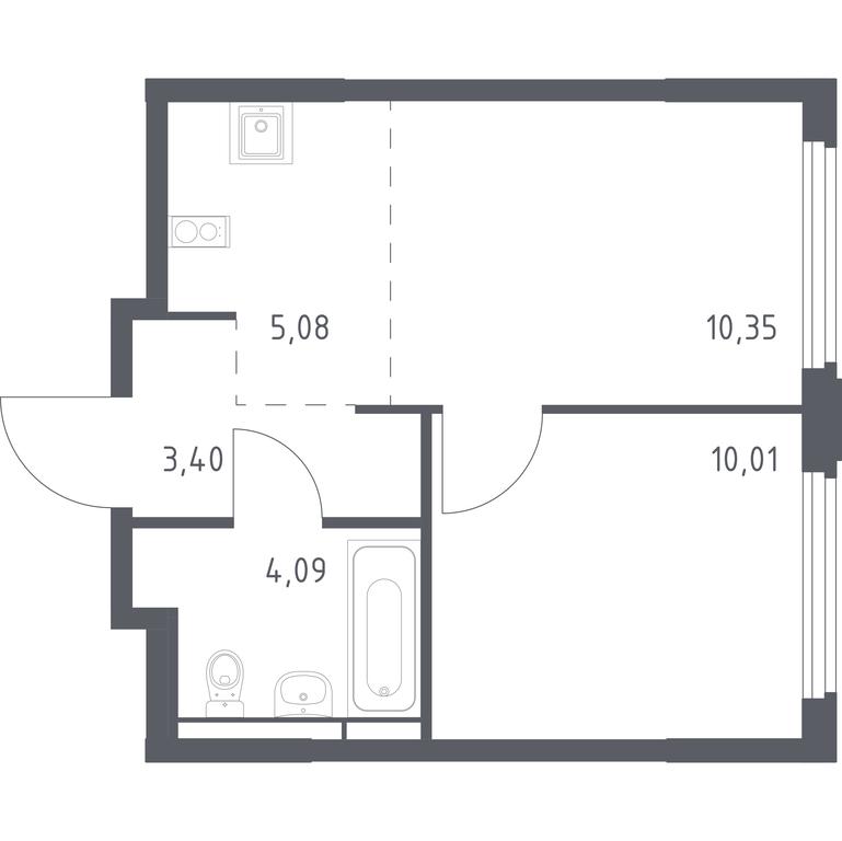 Apartment Sale, 32.93 sq. m. at Kosmicheskiy kvartal, M.K. Tikhonravova Street, Yubileyniy Microdistrict, Korolyov, Moscow Region, Russia #1 Apartment Sale, 32.93 sq. m. at Kosmicheskiy kvartal, M.K. Tikhonravova Street, Yubileyniy Microdistrict, Korolyov, Moscow Region, Russia #1