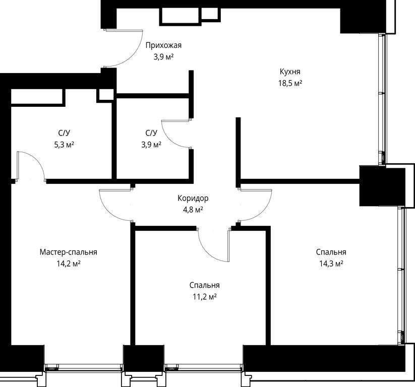 3-BD Apartment Sale, 76.1平方米 at City Bay, Volokolamskoye Highway, 95с3, Moscow, Russia #2 3-BD Apartment Sale, 76.1平方米 at City Bay, Volokolamskoye Highway, 95с3, Moscow, Russia #2