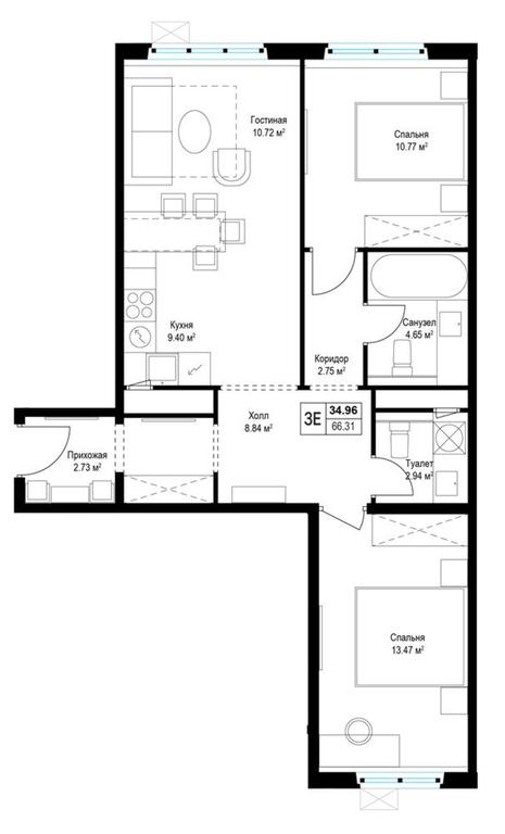 2-BD Apartment Sale, 66.3平方米 at Eko Vidnoe 2.0, kvartal Tsentralny, 1, Kupelinka Subdistrict, derevnya Sapronovo, Leninskiy City District, Moscow Region, Russia #1 2-BD Apartment Sale, 66.3平方米 at Eko Vidnoe 2.0, kvartal Tsentralny, 1, Kupelinka Subdistrict, derevnya Sapronovo, Leninskiy City District, Moscow Region, Russia #1
