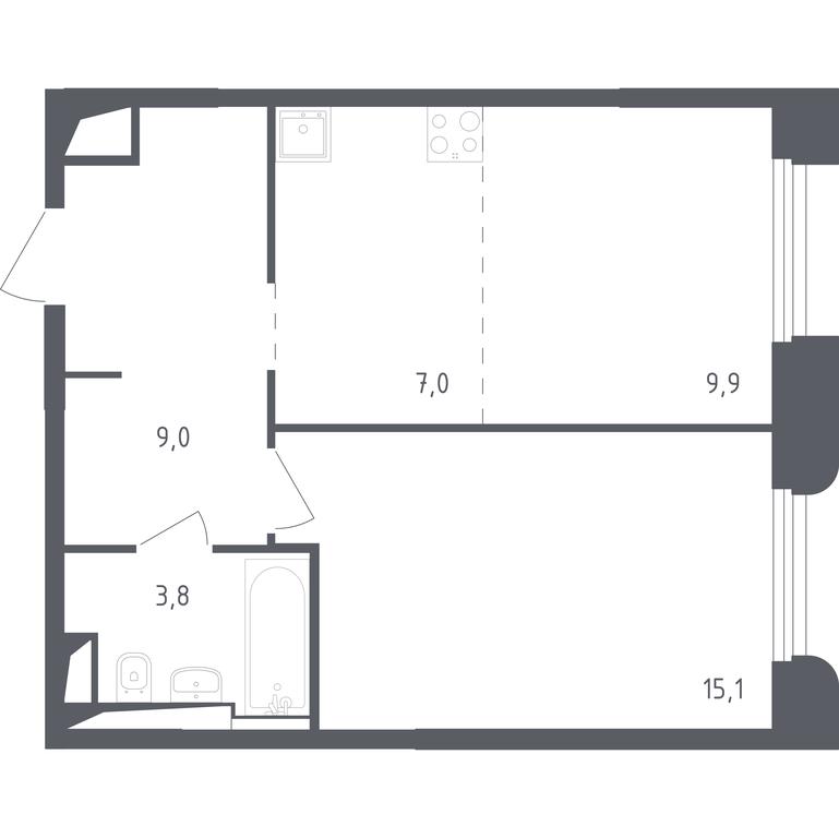 Apartment Sale, 44.1 sq. m. at Zareche Park, Zarechnaya ulitsa, 25с1, rabochiy posyolok Zarechye, Odintsovskiy City District, Moscow Region, Russia #1 Apartment Sale, 44.1 sq. m. at Zareche Park, Zarechnaya ulitsa, 25с1, rabochiy posyolok Zarechye, Odintsovskiy City District, Moscow Region, Russia #1