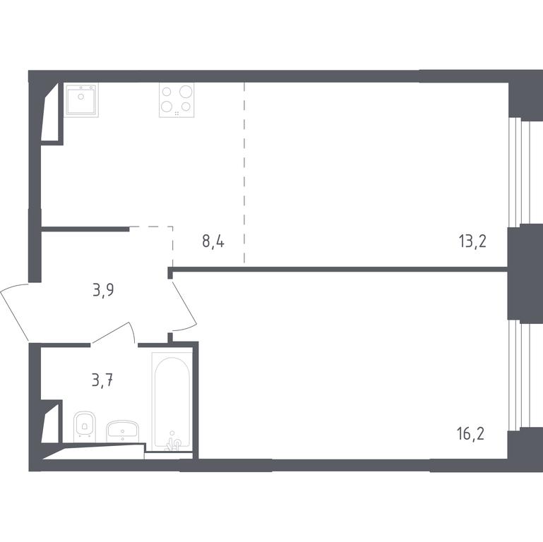 Apartment Sale, 44.5 sq. m. at Zareche Park, Zarechnaya ulitsa, 25с1, rabochiy posyolok Zarechye, Odintsovskiy City District, Moscow Region, Russia #1 Apartment Sale, 44.5 sq. m. at Zareche Park, Zarechnaya ulitsa, 25с1, rabochiy posyolok Zarechye, Odintsovskiy City District, Moscow Region, Russia #1