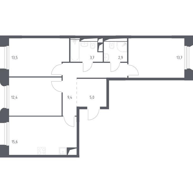 2-BD Apartment Sale, 75.1 sq. m. at Zareche Park, Zarechnaya ulitsa, 25с1, rabochiy posyolok Zarechye, Odintsovskiy City District, Moscow Region, Russia #1 2-BD Apartment Sale, 75.1 sq. m. at Zareche Park, Zarechnaya ulitsa, 25с1, rabochiy posyolok Zarechye, Odintsovskiy City District, Moscow Region, Russia #1