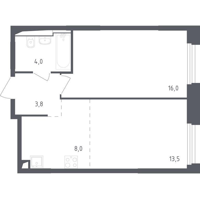 Apartment Sale, 43.9 sq. m. at Zareche Park, Zarechnaya ulitsa, 25с1, rabochiy posyolok Zarechye, Odintsovskiy City District, Moscow Region, Russia #1 Apartment Sale, 43.9 sq. m. at Zareche Park, Zarechnaya ulitsa, 25с1, rabochiy posyolok Zarechye, Odintsovskiy City District, Moscow Region, Russia #1