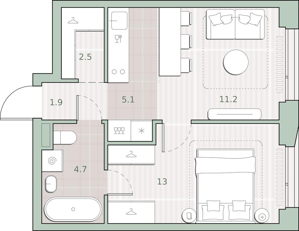1-BD Apartment Sale, 38.4 sq. m. at Sreda na Lobachevskogo, Ochakovskoye Highway, Moscow, Russia #1 1-BD Apartment Sale, 38.4 sq. m. at Sreda na Lobachevskogo, Ochakovskoye Highway, Moscow, Russia #1