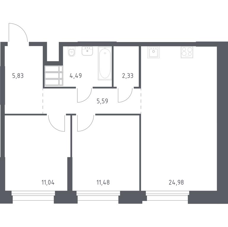 1-BD Apartment Sale, 65.74 sq. m. at Troparevo Park, Kiyevskoye shosse, 21-y kilometr, 3с4, Mosrentgen Settlement, Moscow, Russia #1 1-BD Apartment Sale, 65.74 sq. m. at Troparevo Park, Kiyevskoye shosse, 21-y kilometr, 3с4, Mosrentgen Settlement, Moscow, Russia #1