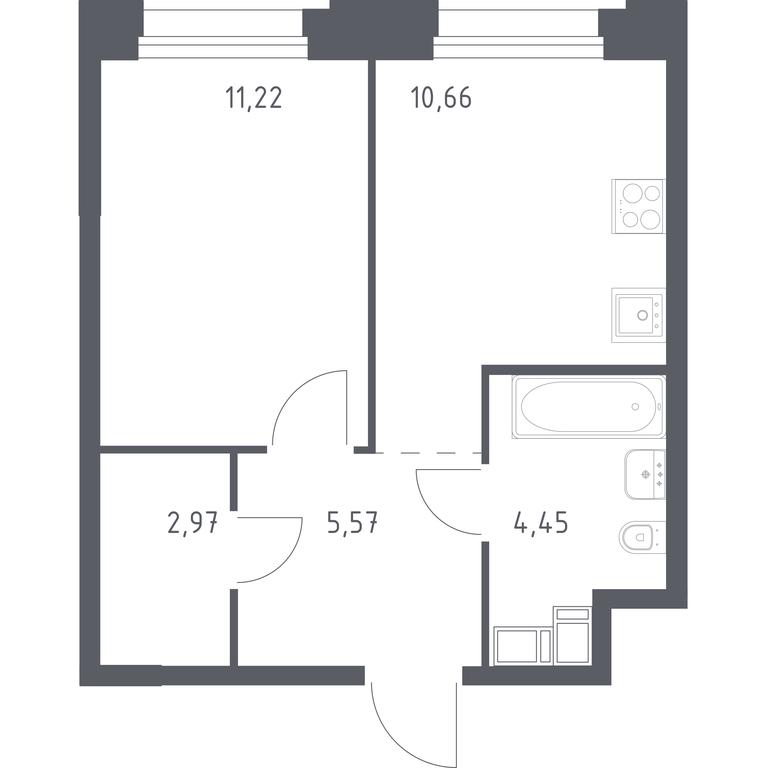 Apartment Sale, 34.87 sq. m. at Troparevo Park, Kiyevskoye shosse, 21-y kilometr, 3с4, Mosrentgen Settlement, Moscow, Russia #1