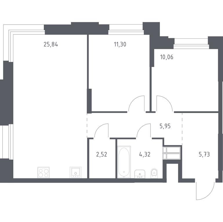 1-BD Apartment Sale, 65.72 sq. m. at Troparevo Park, Kiyevskoye shosse, 21-y kilometr, 3с4, Mosrentgen Settlement, Moscow, Russia #1 1-BD Apartment Sale, 65.72 sq. m. at Troparevo Park, Kiyevskoye shosse, 21-y kilometr, 3с4, Mosrentgen Settlement, Moscow, Russia #1
