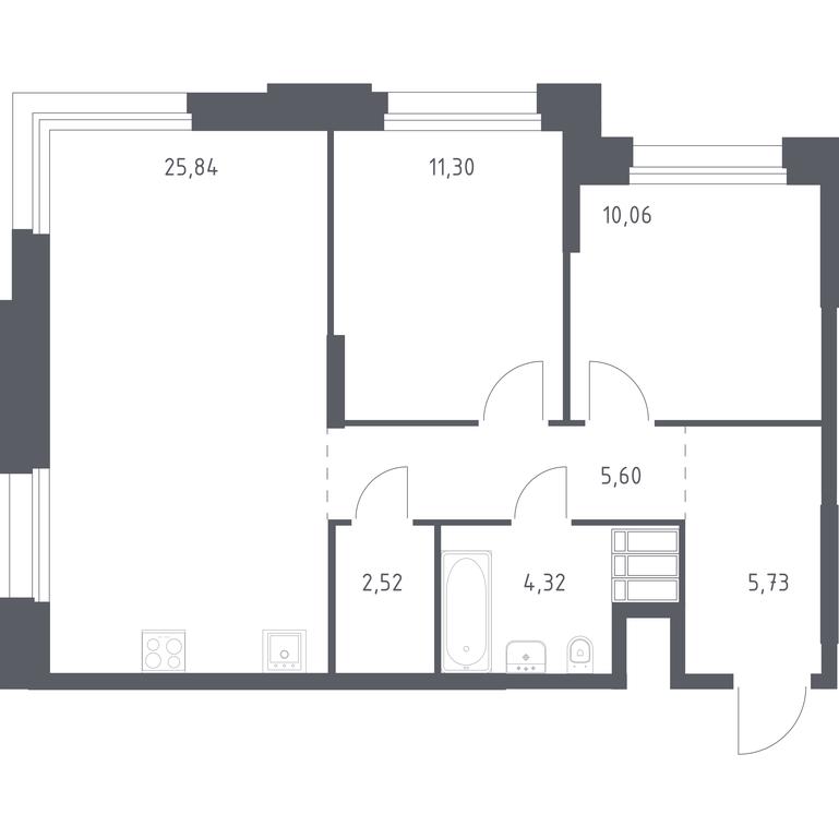1-BD Apartment Sale, 65.37 sq. m. at Troparevo Park, Kiyevskoye shosse, 21-y kilometr, 3с4, Mosrentgen Settlement, Moscow, Russia #1 1-BD Apartment Sale, 65.37 sq. m. at Troparevo Park, Kiyevskoye shosse, 21-y kilometr, 3с4, Mosrentgen Settlement, Moscow, Russia #1