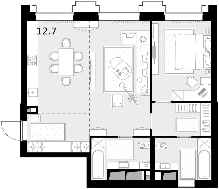 2-BD Apartment Sale, 77.8 sq. m. at Vysotka na Zhukova, Demyana Bednogo Street, вл24, Moscow, Russia #1