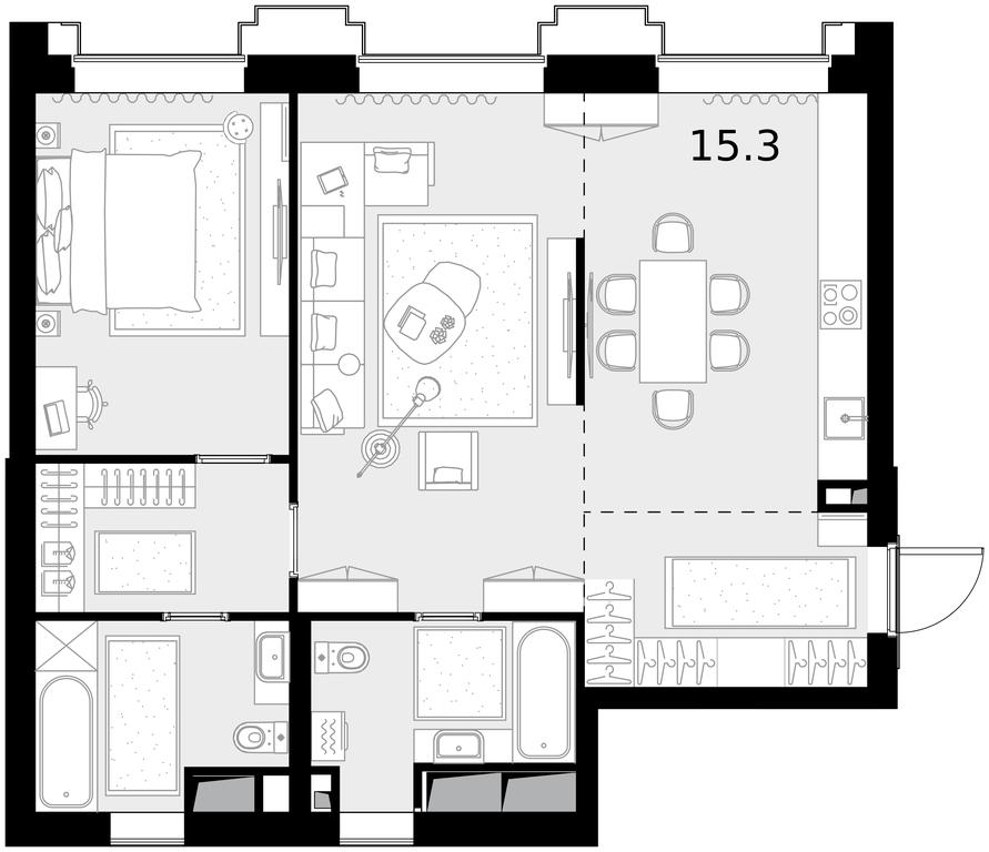 2-BD Apartment Sale, 77.5 sq. m. at Vysotka na Zhukova, Demyana Bednogo Street, вл24, Moscow, Russia #1 2-BD Apartment Sale, 77.5 sq. m. at Vysotka na Zhukova, Demyana Bednogo Street, вл24, Moscow, Russia #1