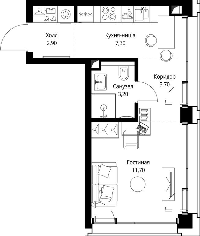 Apartment Sale, 28.8平方米 at SET, Vereyskaya Street, Moscow, Russia #1