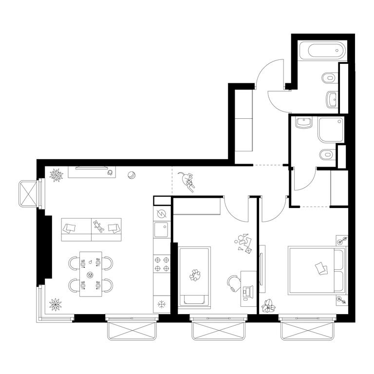 2-BD Apartment Sale, 59.6 sq. m. at Irtyshskiy Kvartal, 2nd Irtyshsky Drive, Moscow, Russia #1 2-BD Apartment Sale, 59.6 sq. m. at Irtyshskiy Kvartal, 2nd Irtyshsky Drive, Moscow, Russia #1