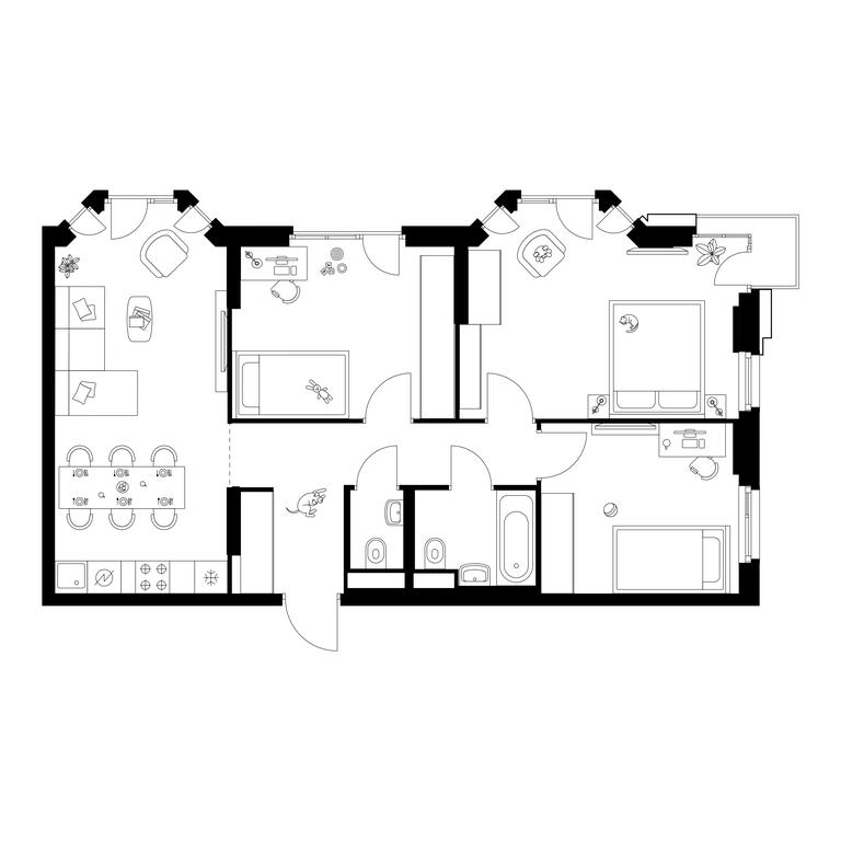 3-BD Apartment Sale, 73.6 sq. m. at Irtyshskiy Kvartal, 2nd Irtyshsky Drive, Moscow, Russia #1