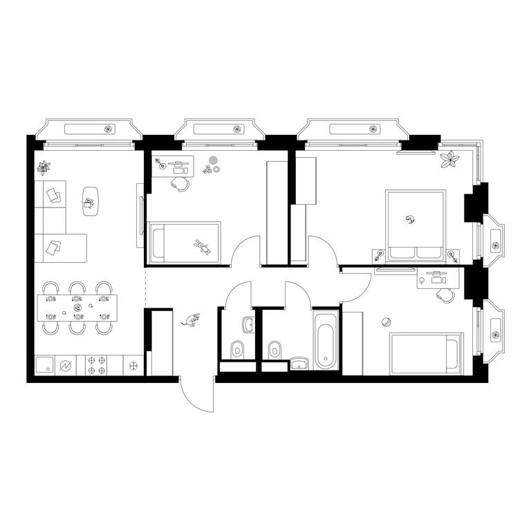 3-BD Apartment Sale, 73.5 sq. m. at Irtyshskiy Kvartal, 2nd Irtyshsky Drive, Moscow, Russia #2 3-BD Apartment Sale, 73.5 sq. m. at Irtyshskiy Kvartal, 2nd Irtyshsky Drive, Moscow, Russia #2