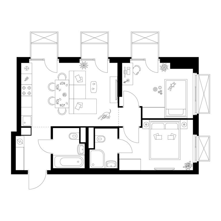 2-BD Apartment Sale, 50.7 sq. m. at Irtyshskiy Kvartal, 2nd Irtyshsky Drive, Moscow, Russia #1 2-BD Apartment Sale, 50.7 sq. m. at Irtyshskiy Kvartal, 2nd Irtyshsky Drive, Moscow, Russia #1