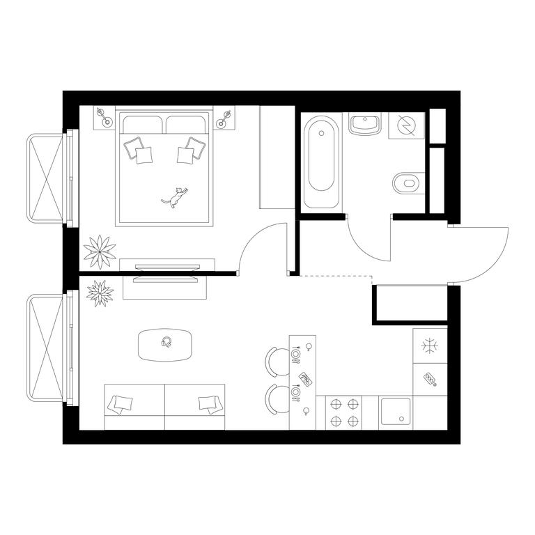 1-BD Apartment Sale, 31.9 sq. m. at Irtyshskiy Kvartal, 2nd Irtyshsky Drive, Moscow, Russia #1