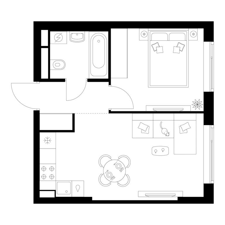 1-BD Apartment Sale, 34.1 sq. m. at Irtyshskiy Kvartal, 2nd Irtyshsky Drive, Moscow, Russia #1 1-BD Apartment Sale, 34.1 sq. m. at Irtyshskiy Kvartal, 2nd Irtyshsky Drive, Moscow, Russia #1