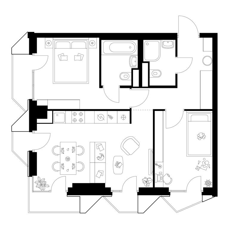 2-BD Apartment Sale, 55.2 sq. m. at Irtyshskiy Kvartal, 2nd Irtyshsky Drive, Moscow, Russia #1
