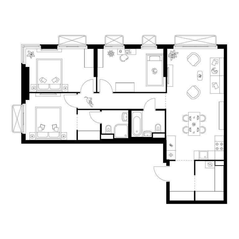3-BD Apartment Sale, 83.5 sq. m. at Irtyshskiy Kvartal, 2nd Irtyshsky Drive, Moscow, Russia #1 3-BD Apartment Sale, 83.5 sq. m. at Irtyshskiy Kvartal, 2nd Irtyshsky Drive, Moscow, Russia #1