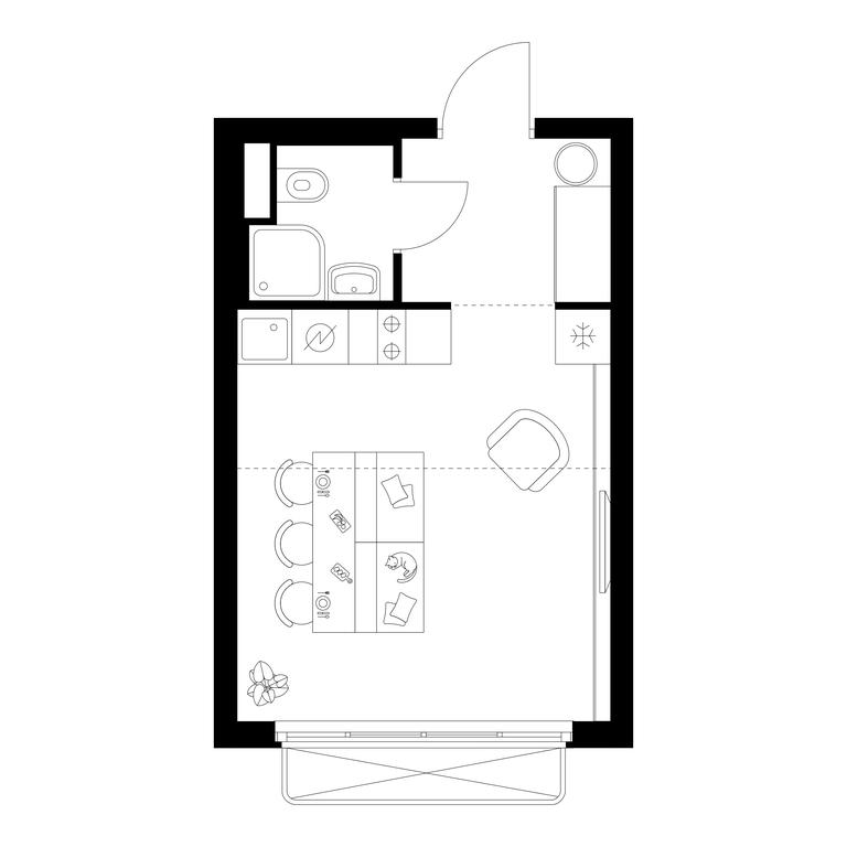 Apartment Sale, 23.4 sq. m. at Irtyshskiy Kvartal, 2nd Irtyshsky Drive, Moscow, Russia #1