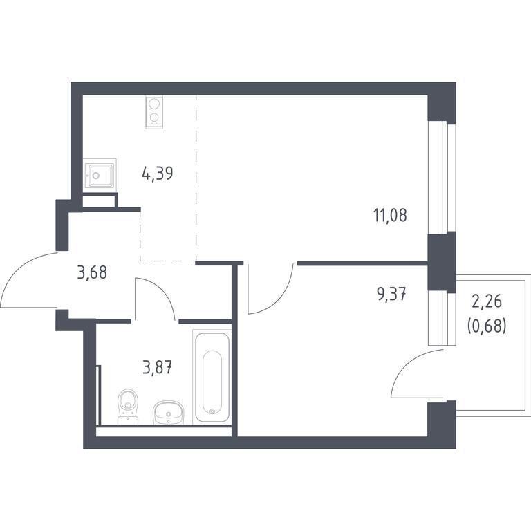 Apartment Sale, 33.07 sq. m. at Egorovo Park, 1-y kvartal, posyolok Zhilino-1, Lubertsy City District, Moscow Region, Russia #1 Apartment Sale, 33.07 sq. m. at Egorovo Park, 1-y kvartal, posyolok Zhilino-1, Lubertsy City District, Moscow Region, Russia #1