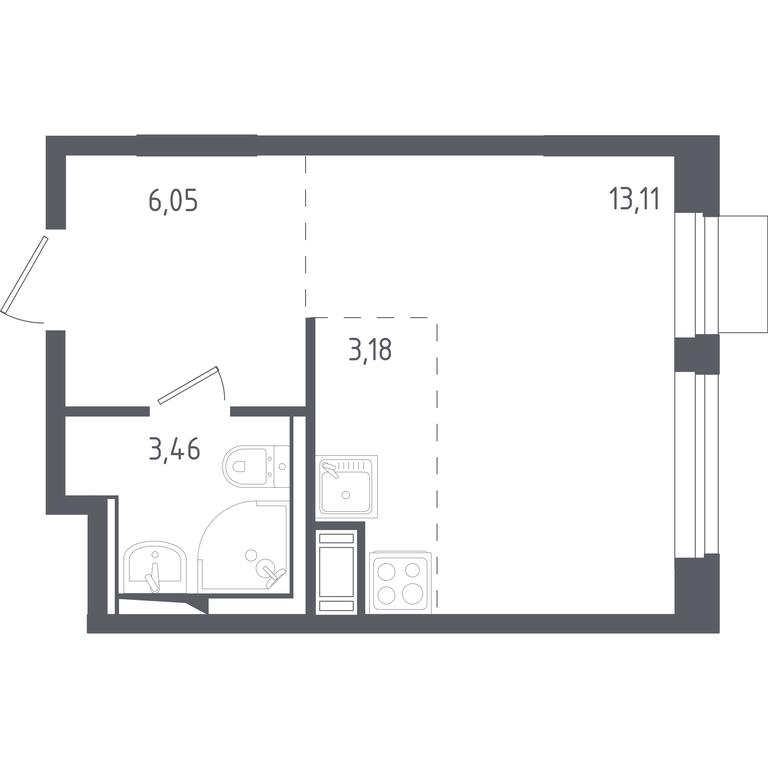 Apartment Sale, 25.8平方米 at Piatnitskie Luga, Pyatnitskoye Highway, 2, derevnya Yurlovo, Solnechnogorsk City District, Moscow Region, Russia #1