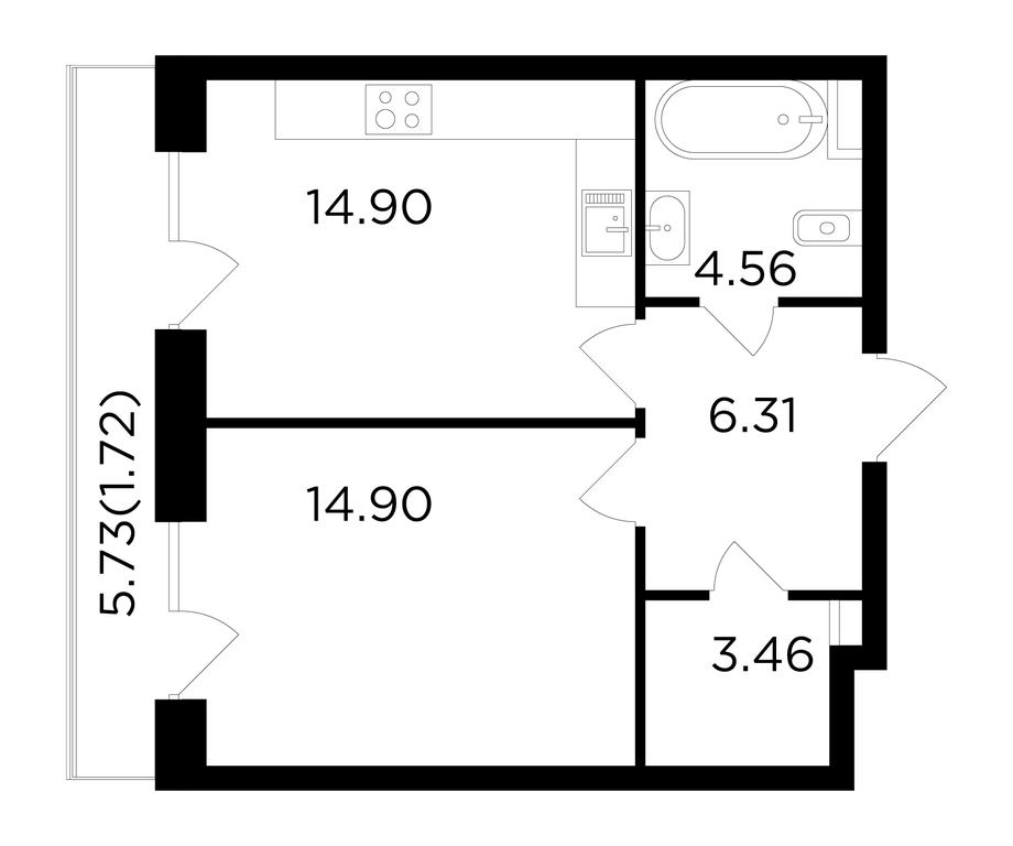 1-BD Apartment Sale, 45.8 sq. m. at Foriver, Simonovskaya Embankment, 3к1, Moscow, Russia #1 1-BD Apartment Sale, 45.8 sq. m. at Foriver, Simonovskaya Embankment, 3к1, Moscow, Russia #1