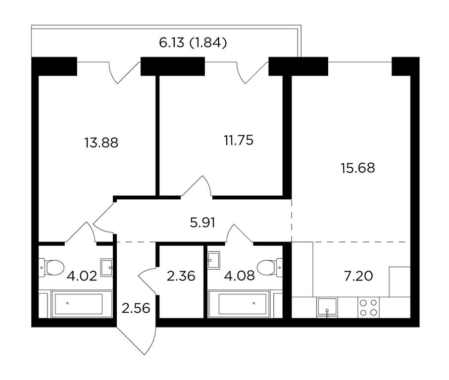 2-BD Apartment Sale, 69.6 sq. m. at Foriver, Simonovskaya Embankment, 3к1, Moscow, Russia #1 2-BD Apartment Sale, 69.6 sq. m. at Foriver, Simonovskaya Embankment, 3к1, Moscow, Russia #1