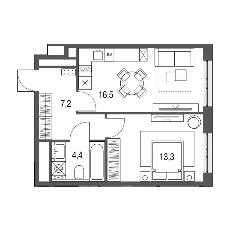 1-BD Apartment Sale, 41.3平方米 at Sirenevyi Park, Otkrytoye Highway, 20с1, Moscow, Russia #1 1-BD Apartment Sale, 41.3平方米 at Sirenevyi Park, Otkrytoye Highway, 20с1, Moscow, Russia #1