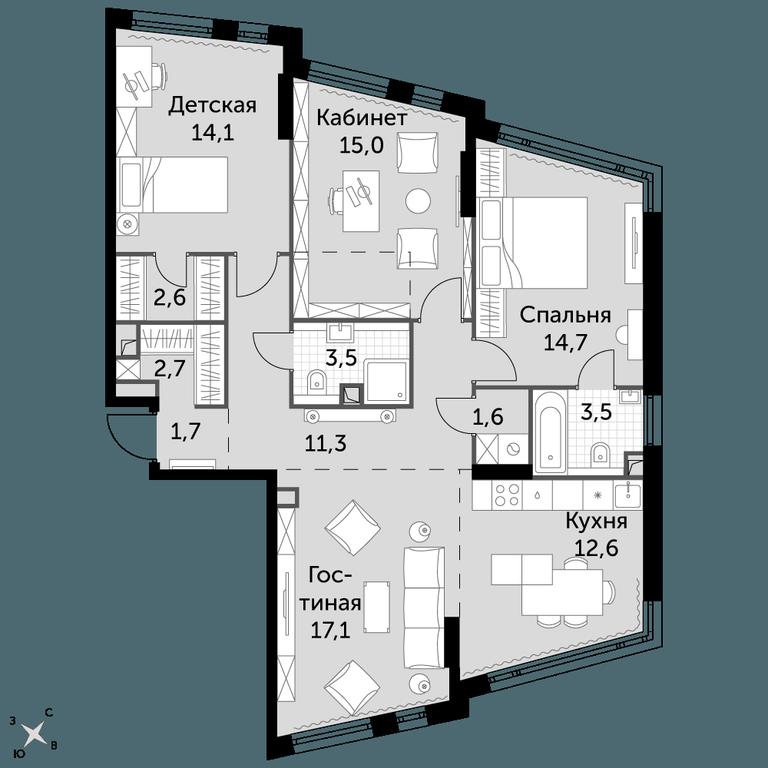 4-BD Apartment Sale, 100.4 sq. m. at Rotterdam, Varshavskoye Highway, 37Ак1с2, Moscow, Russia #1 4-BD Apartment Sale, 100.4 sq. m. at Rotterdam, Varshavskoye Highway, 37Ак1с2, Moscow, Russia #1