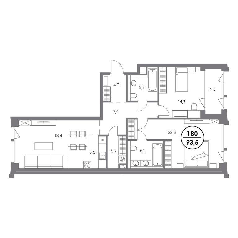 Продажа 3-комн. квартиры, 93,5 м² в ЖК «Монблан», Шлюзовая набережная, 2/1с1, Москва, Россия #1 Продажа 3-комн. квартиры, 93,5 м² в ЖК «Монблан», Шлюзовая набережная, 2/1с1, Москва, Россия #1