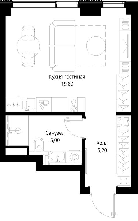 Apartment Sale, 30 sq. m. at Multikvartal CITYZEN, Vishnyovaya Street, Moscow, Russia #1