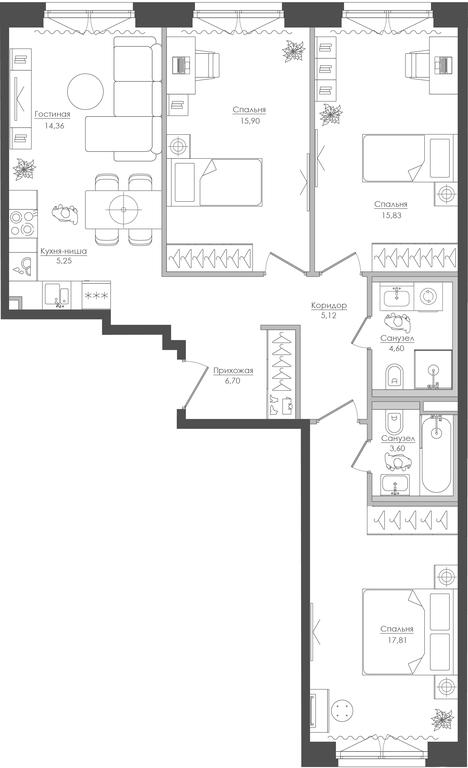 3-BD Apartment Sale, 89.29平方米 at Seliger City, Ilmenskiy Drive, 14к3, Moscow, Russia #1 3-BD Apartment Sale, 89.29平方米 at Seliger City, Ilmenskiy Drive, 14к3, Moscow, Russia #1