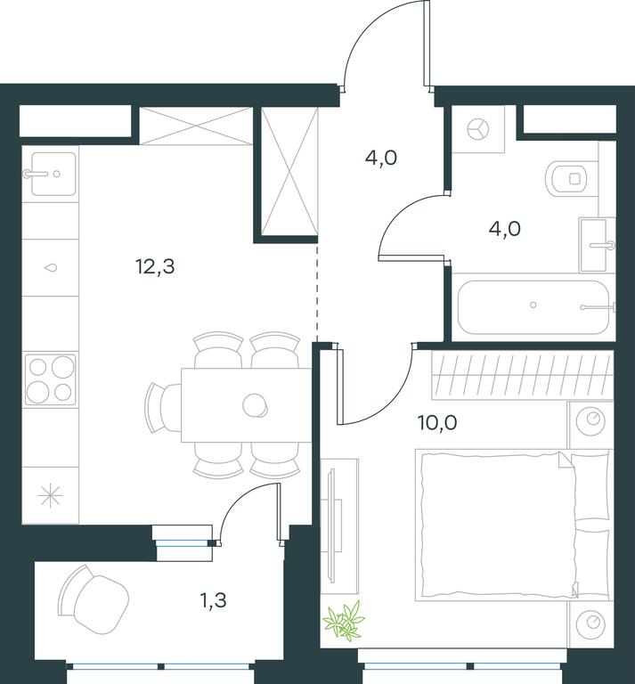 Apartment Sale, 31.6平方米 at Gorod V lesu, Gorod V Lesu Residential Complex, Village of Otradnoye, Krasnogorsk Urban District, Moscow Region, Russia #2