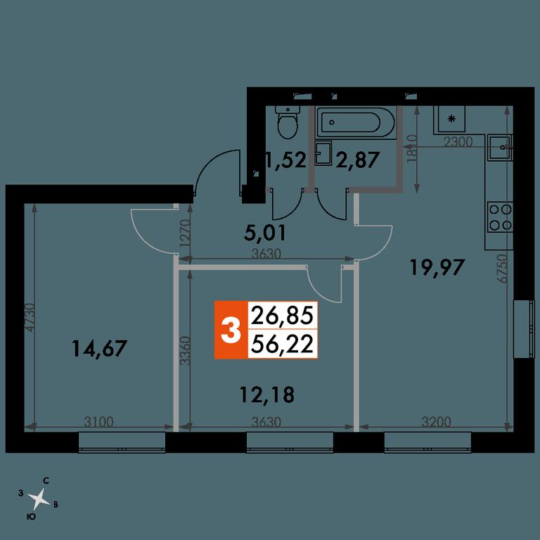 2-BD Apartment Sale, 56.2平方米 at Park Aprel, ulitsa Park Aprel, 1, Aprelevka, Naro-Fominskiy City District, Moscow Region, Russia #1 2-BD Apartment Sale, 56.2平方米 at Park Aprel, ulitsa Park Aprel, 1, Aprelevka, Naro-Fominskiy City District, Moscow Region, Russia #1