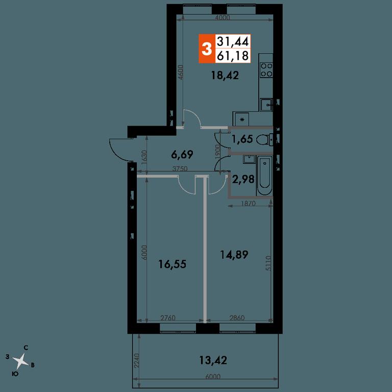 2-BD Apartment Sale, 61.1 sq. m. at Park Aprel, ulitsa Park Aprel, 1, Aprelevka, Naro-Fominskiy City District, Moscow Region, Russia #1 2-BD Apartment Sale, 61.1 sq. m. at Park Aprel, ulitsa Park Aprel, 1, Aprelevka, Naro-Fominskiy City District, Moscow Region, Russia #1